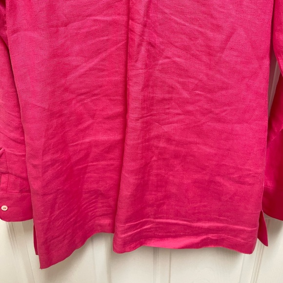 Dos Carolina Pink Tuxedo Style Button Down Blouse - Picture 12 of 14